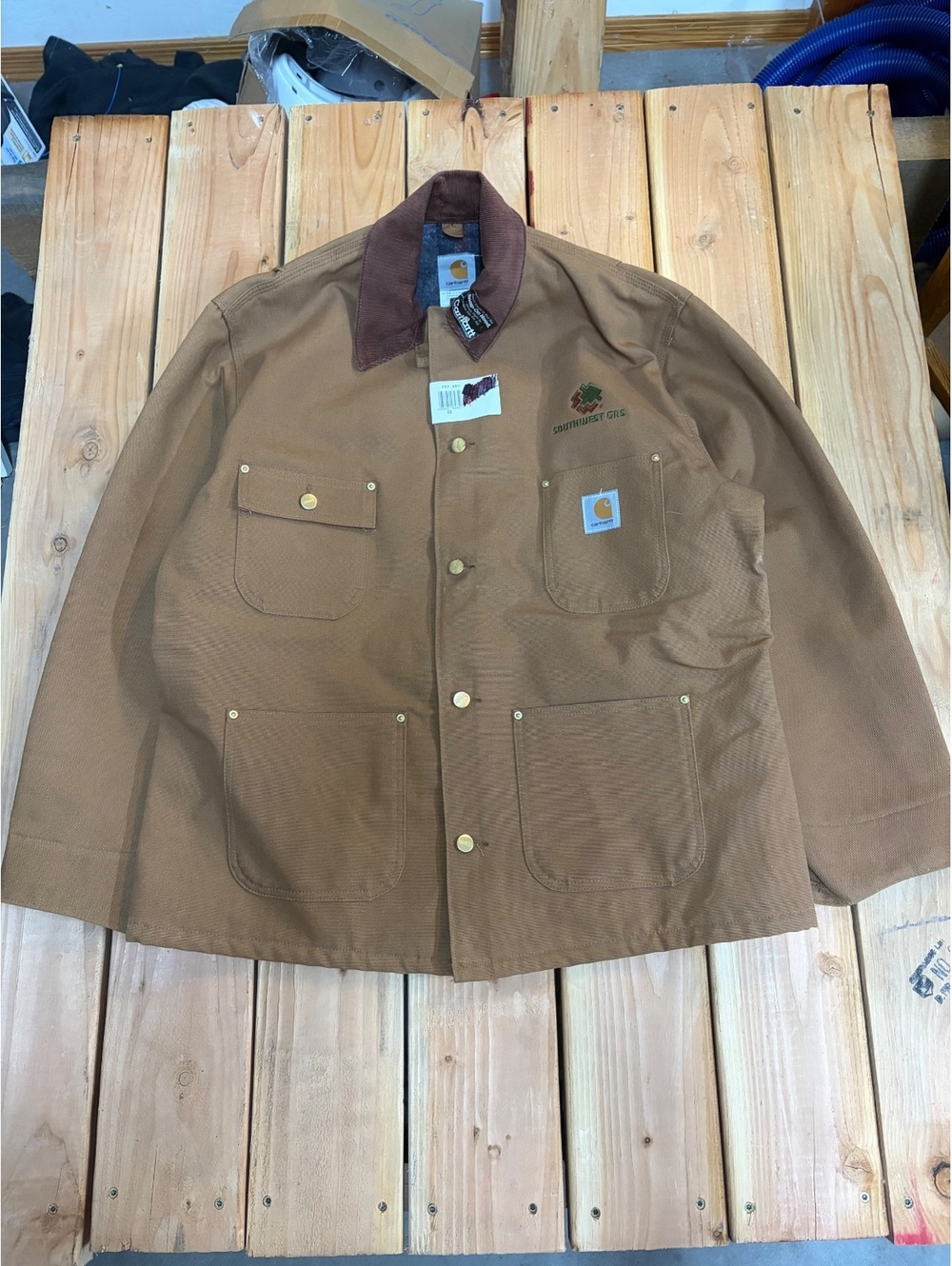 2001 Carhartt C01 BRN Southwest Gas Jacket Size 44 Reg BNWT